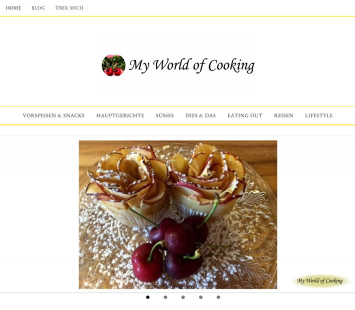 die Website www.verenakocht.at wurde mit Wordpress realisiert